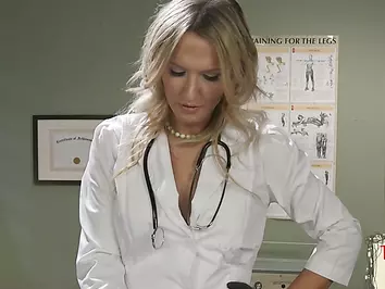Nurse ts eating pussy before cumming