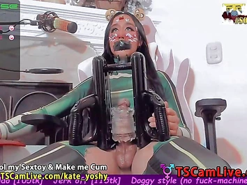 Kinky TS Kate Yoshi Toying Her Pecker on Webcam 4