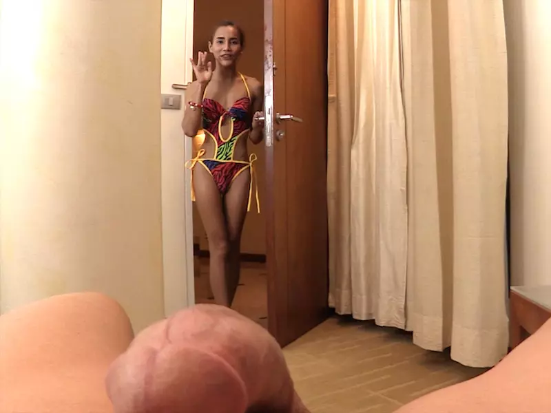 Tiny amateur ladyboy teen Pink sucks a big penis and deep anal sex in picture picture image