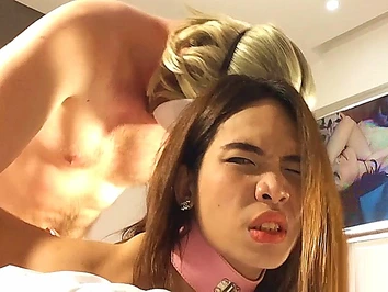 Double Blowjob From Two Ladyboys For Lucky Guy